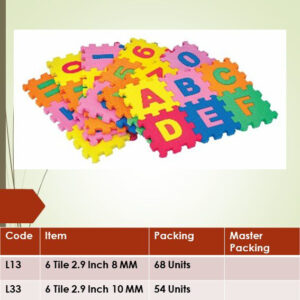 6 Tiles 2.9 Inches 10mm(L33) and 6 Tiles 2.9 Inches 8mm (L13)