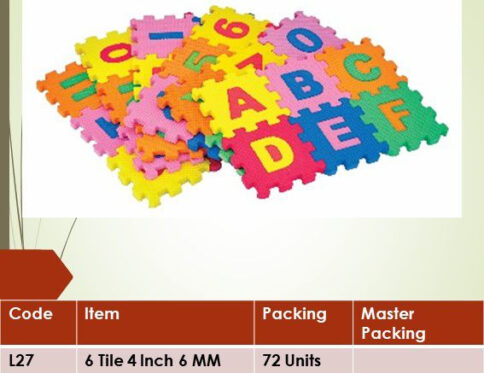 6 Tiles 4 Inches 6mm (L27) , 6 Tiles 4 Inches 8mm (L12) and 6 Tiles 4 Inches 10mm (L09)